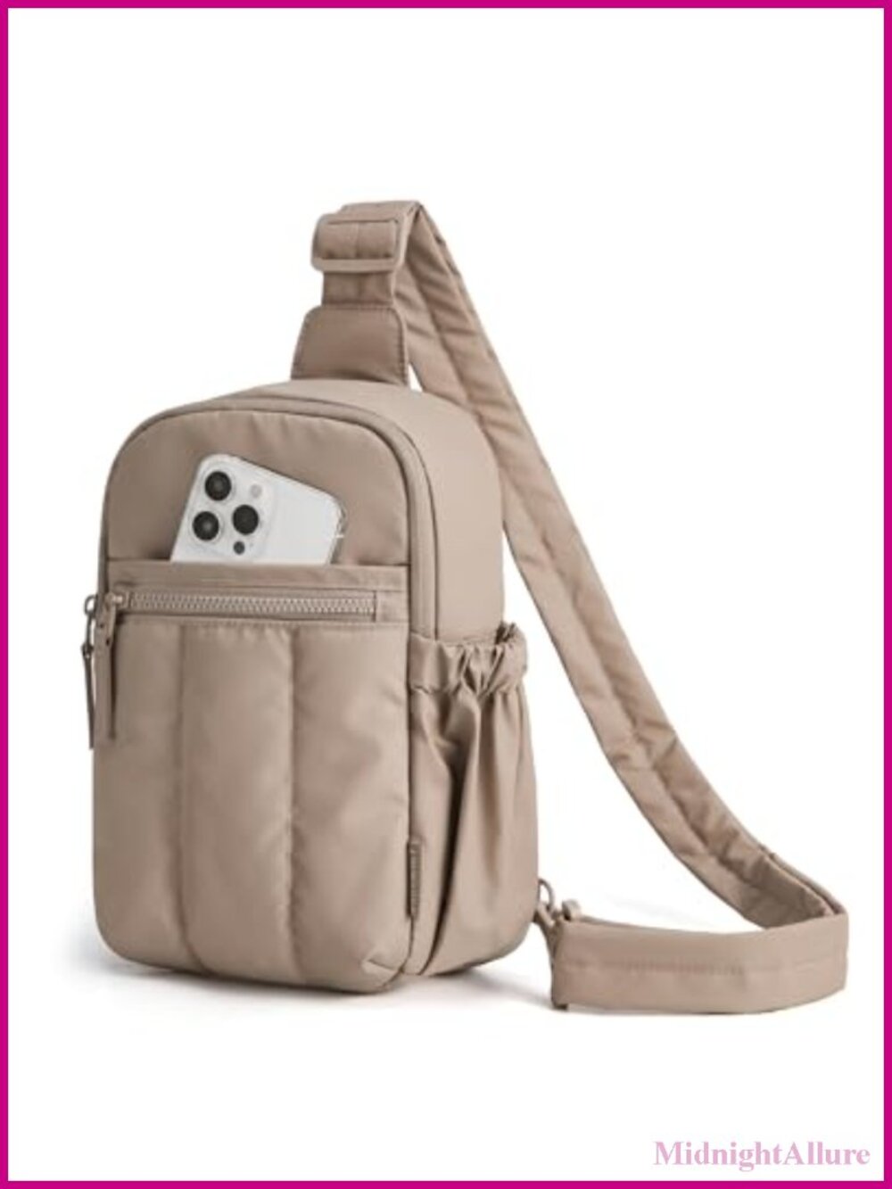 Small Puffer Crossbody Sling Bag Fanny Pack Quilted Nylon